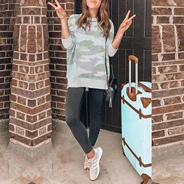 BTFBM Women Sweatshirts Crew Neck Long Sleeve Camouflage Casual Fit Sweatshirt Pullover Tops Shirts Camo Leopard Print