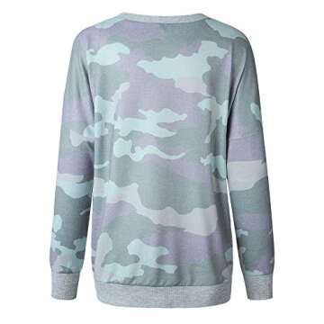 BTFBM Women Sweatshirts Crew Neck Long Sleeve Camouflage Casual Fit Sweatshirt Pullover Tops Shirts Camo Leopard Print