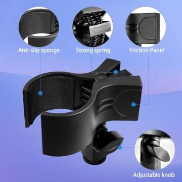 BILIONE Microphone Holder - Durable Clip for Large Condenser and Wireless Mics