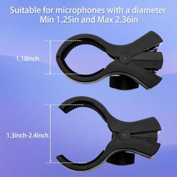 BILIONE Microphone Holder for Large Condenser & Wireless Mics