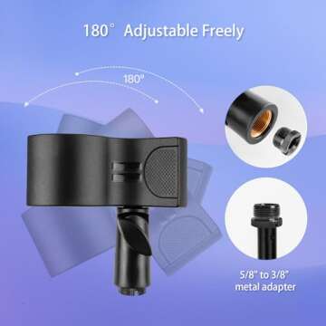 BILIONE Microphone Holder for Large Condenser & Wireless Mics