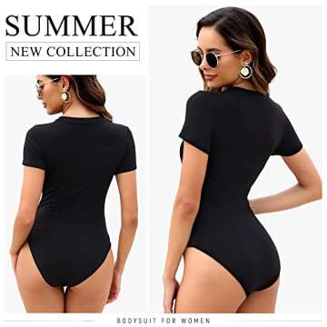 Stylish MLYENX 5 Pack Short Sleeve Bodysuit for Women - Ultimate Comfort and Versatility