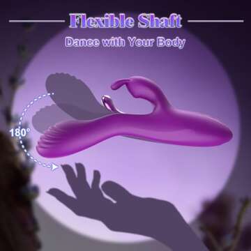 Rabbit Vibrator Clitoral Sex Toys: G Spot Vibrator Dildo Sex Toys with 9 Vibration Modes, Waterproof Female Silicone Stimulator for Clit Nipple Sex Games, Vibrating Wand Massager for Adults, Purple
