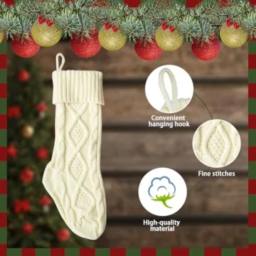 Meiosuns Cable Knit Christmas Stockings for Holiday Joy
