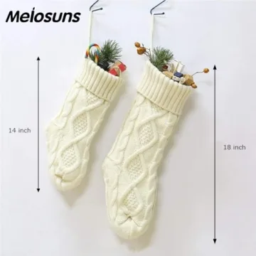 Meiosuns Cable Knit Christmas Stockings for Holiday Joy