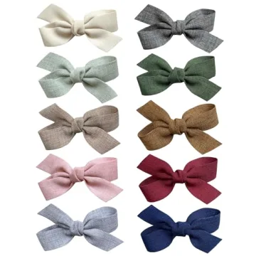 Cherssy Baby Girls Hair Bows Clips - 10pcs Boutique Barrettes