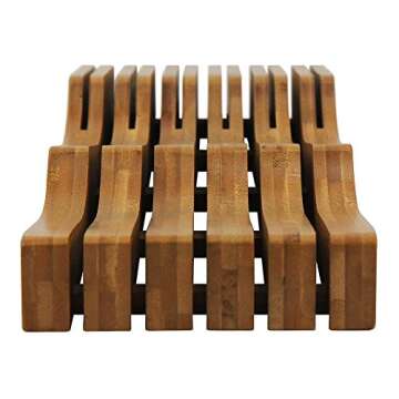 Oceanstar In-Drawer Bamboo Knife Organizer