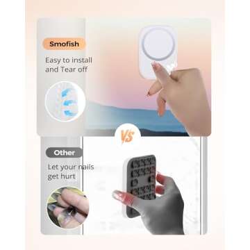 smofish Shower Phone Holder, Anti-Slip Hands-Free Magnetic Suction Cup Phone Mount for MagSafe Case, Sticky Grip Phone Holder for iPhone 16/15/14/13/12, Content Creator Essentials, White