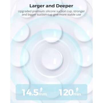 smofish Shower Phone Holder, Anti-Slip Hands-Free Magnetic Suction Cup Phone Mount for MagSafe Case, Sticky Grip Phone Holder for iPhone 16/15/14/13/12, Content Creator Essentials, White