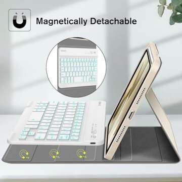 Fintie Keyboard Case for iPad Mini (A17 Pro) 7th Generation 2024 / iPad Mini 6th Gen 8.3 Inch, Soft ...