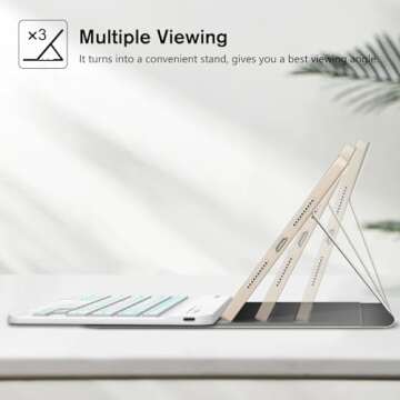Fintie Keyboard Case for iPad Mini (A17 Pro) 7th Generation 2024 / iPad Mini 6th Gen 8.3 Inch, Soft TPU Back Cover with Magnetically Detachable Wireless Bluetooth Keyboard, Backlight/Starlight