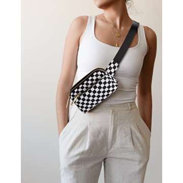 UTO Fanny Pack for Women Crossbody Trendy Fashion Belt Purse Chest Waist Hip Bumbag for Outdoor Shop...