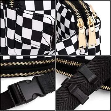 UTO Fanny Pack for Women Crossbody Trendy Fashion Belt Purse Chest Waist Hip Bumbag for Outdoor Shopping Travel Hiking