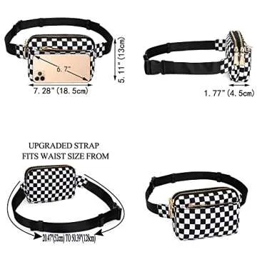 UTO Fanny Pack for Women Crossbody Trendy Fashion Belt Purse Chest Waist Hip Bumbag for Outdoor Shopping Travel Hiking
