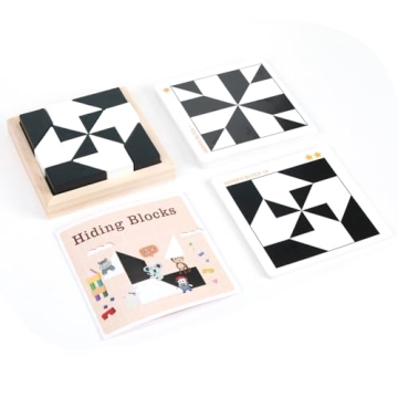 QZMTOY Wooden Blocks Puzzle Table Games - 80 Brain Teaser Challenges