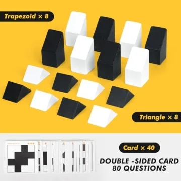 QZMTOY Wooden Blocks Puzzle Game - 80 Challenges