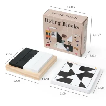 QZMTOY Wooden Blocks Puzzle Game - 80 Challenges