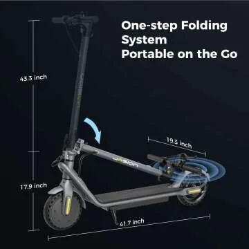 Jasion JS2 Electric Scooter for Adults, 500W Peak Motor, Up to 15.5 MPH, 19 Miles Ranges Foldable E-Scooter for Adults, Electric Kick Scooter with Dual Braking System for Commuting