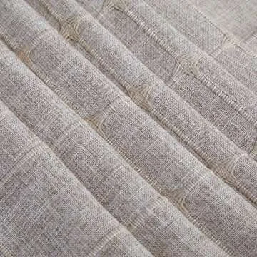 YoKii Boho Farmhouse Shower Curtain in Tan, Wrinkle Free & Ultra Thick Cotton Linen Rustic Cottagecore Aesthetic Cute French Country Bathroom Shower Curtains Set Modern Bohemian Chic, 72x72