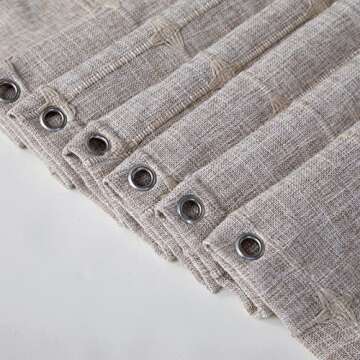 YoKii Boho Farmhouse Shower Curtain in Tan, Wrinkle Free & Ultra Thick Cotton Linen Rustic Cottagecore Aesthetic Cute French Country Bathroom Shower Curtains Set Modern Bohemian Chic, 72x72