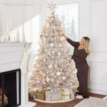 Best Choice Products 6ft Prelit Tinsel Christmas Tree, Artificial Seasonal Holiday Decoration w/ 1,000 Branch Tips, Stand - Pink