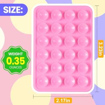 4PCS Silicone Suction Phone Case Mount, Hands-Free Phone Accessories Holder, Durable Strong Grip Holder for Selfies and Videos, Silicon Phone Stand for Cell Phone (4 Pack Pink)