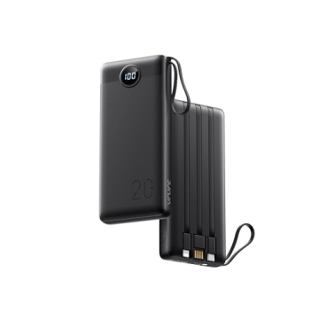 VRURC Portable Charger 20000mAh with Built-in Cables for Fast Charging