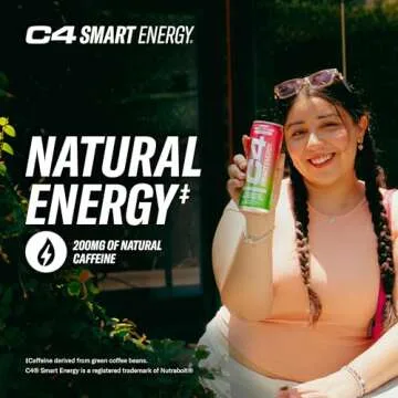 Cellucor C4 Smart Energy Drink - Sugar Free Performance Fuel & Nootropic Brain Booster, Coffee Substitute or Alternative | Strawberry Guava 12 Oz - 12 Pack