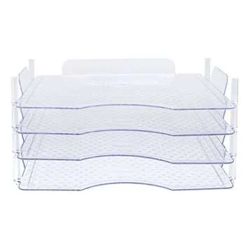We R Memory Keepers, 12x12 Inch 4-Pack Stackable Trays, for Storing Paper, Letters, Scrapbooking Tools, and More, Organization System, Easy Assembly and Storage