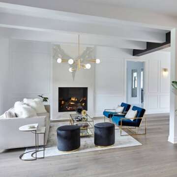 KAISITE Sputnik Chandelier Modern Gold Chandelier 6-Light E26 Mid Century Ceiling Light Fixture Height Adjustable Hanging Pendant Lighting for Dining Room Kitchen Island Bedroom Office