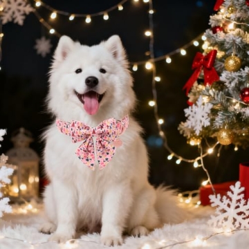 UP URARA PUP Christmas Dog Collar with Bow Tie