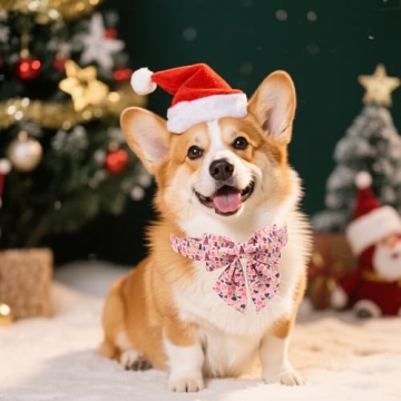 UP URARA PUP Christmas Dog Collar with Bow Tie