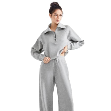 SUUKSESS Women's Cozy Modal Lounge Set Half Zip & Sweatpants
