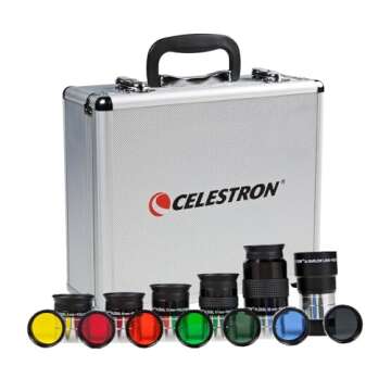Celestron NexStar Evolution 8 Schmidt-Cassegrain Telescope with Integrated WiFi Bundle with Celestron 1.25 inch Eyepiece and Filter Kit and Aluminum Case (2 Items)