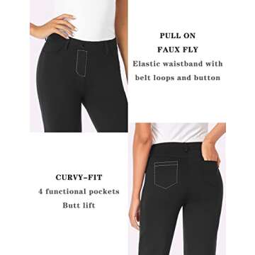 Tapata Women's Bootcut Dress Pants with Pockets and Comfort