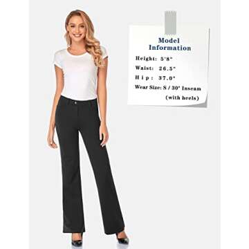 Tapata Women's Bootcut Dress Pants with Pockets and Comfort