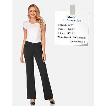 Tapata Women's Bootcut Dress Pants with Pockets and Comfort