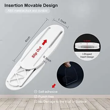 Power Strip Holder, 5 Pack Adhesive Punch-Free Socket Holder, Surge Protector Power Strip Mount for Cable Management by FENGWANGLI