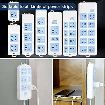 Power Strip Holder, 5 Pack Adhesive Punch-Free Socket Holder, Surge Protector Power Strip Mount for Cable Management by FENGWANGLI
