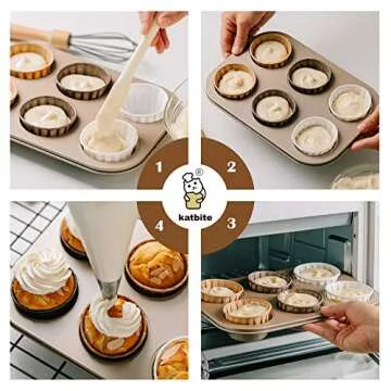 Katbite Parchment Cupcake Liners Standard Size 150PCS, Christmas Cupcake Liners, Muffin Baking Liners, Heavy Duty Greaseproof Wrappers for Bakery, Birthday Party
