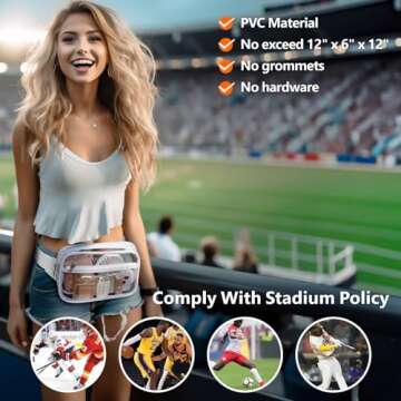 Packism Clear Fanny Pack Stadium Approved - Clear Belt Bag for Women Men Plus Size 35-51 inches Adju...