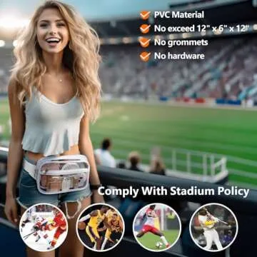 Packism Clear Fanny Pack Stadium Approved - Clear Belt Bag for Women Men Plus Size 35-51 inches Adju...