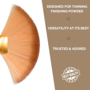 SunFX Finishing Powder Brush | Large Professional Fan Brush for Salon Use | Perfect For Spray Tan Powder