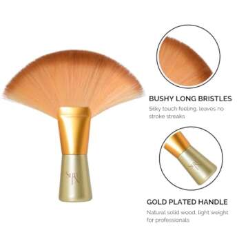 SunFX Finishing Powder Brush | Large Professional Fan Brush for Salon Use | Perfect For Spray Tan Powder