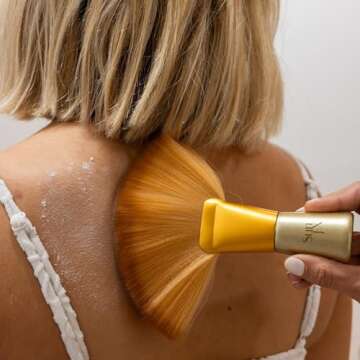 SunFX Finishing Powder Brush | Large Professional Fan Brush for Salon Use | Perfect For Spray Tan Powder