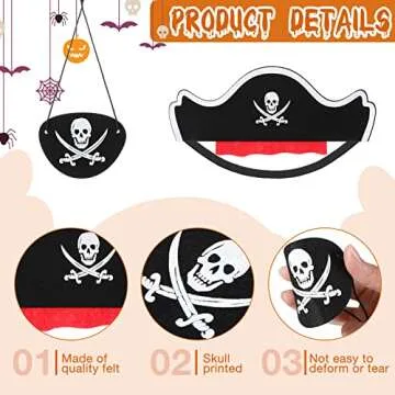JaGely Pirate Party Set, 80 Pcs Caribbean Pirate Costume Includes 20 Hats, 20 Eye Patches, 20 Inflatable Swords, 20 Telescopes for Pirate Themed Parties, Halloween, Cosplay, Dress Up Games