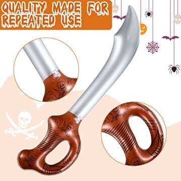 JaGely Pirate Party Set, 80 Pcs Caribbean Pirate Costume Includes 20 Hats, 20 Eye Patches, 20 Inflatable Swords, 20 Telescopes for Pirate Themed Parties, Halloween, Cosplay, Dress Up Games