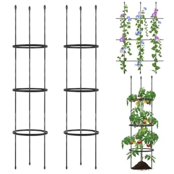 Deaunbr 2 Pack Garden Trellis for Climbing Plants, Adjustable Support Stakes