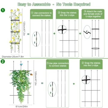Adjustable Garden Trellis and Tomato Cages for All Plants