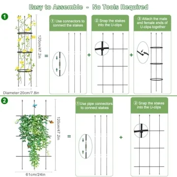 Adjustable Garden Trellis and Tomato Cages for All Plants